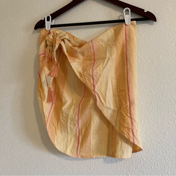 NWT L*Space Salinas Sarong /Skirt /Cover Up in Orange Cozumel Stripe - One Size - Picture 3 of 8